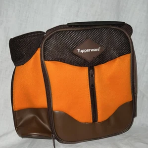 Tupperware NEW Orange Insulated Lunch Bag Beverage Holder Zippered Compartment - Picture 1 of 7