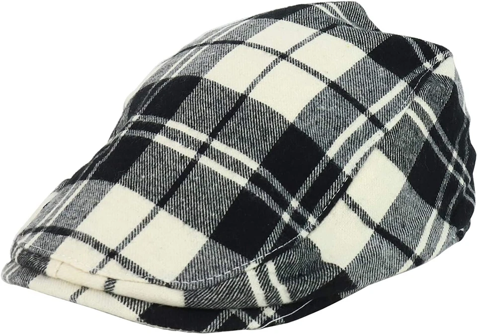 Toddler Child's Soft Cotton Plaid Ivy Cap with Elastic Back - FREE SHIPPING - Image 1 of 1