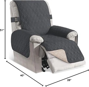 RHF Recliner Cover Anti Slip Small Leather Chair Covers Machine Washable Recline - Picture 1 of 8