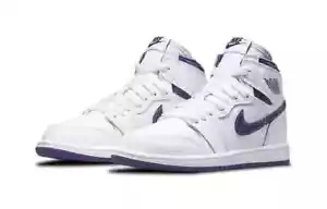 Air Jordan 1 High OG (PS) CU0449 151 White/Court Purple Neu Kinder Größe 2Y - Bild 1 von 15