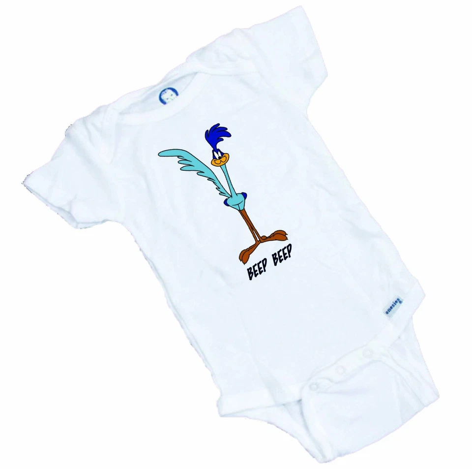FUNNY  Road Runner  Onesie / Romper or Tee Shirt  GREAT BABY SHOWER GIFT  - Image 1 of 1