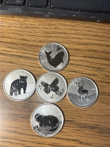 5- CANADA 2019 50 Cents set wildlife bear beaver fish elk butterfly unc - Picture 1 of 2