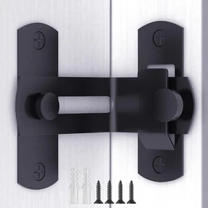 90 Degree Flip Barn Door Lock, Protect Privacy - Security Hook Gate Latch for Ba - Picture 1 of 12