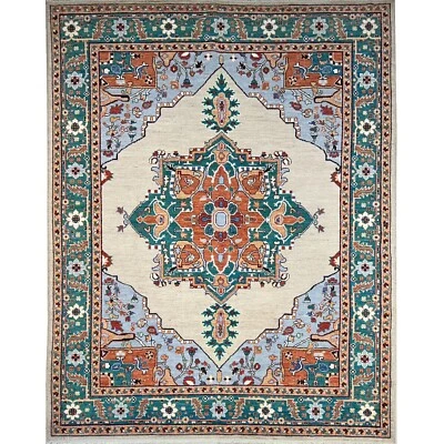 Alfombra de lana suave tribal afgana oriental medallón hecha a mano (9' x 12') Foto 1 de 4