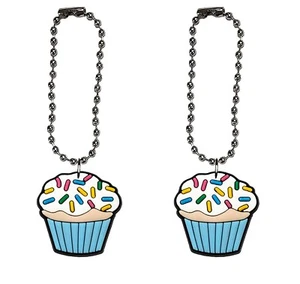 Cupcake Cake Tumbler Chain Cup Mug Bottle Drink Coffee Tea Unique Set of 2 - Picture 1 of 6