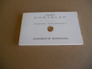 NOS 1997 Chrysler Sebring Convertible Operating Instructions Owners Manual - Bild 1 von 4