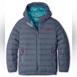 Stio - Kids' Hometown Down Hooded Jacket Puffer- Size 6 - Blue & Red - Picture 1 of 8
