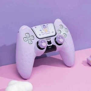 Funda protectora para controlador GeekShare Purple Bear PS5 + empuñaduras para el pulgar + pegatina - Imagen 1 de 10