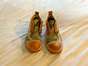 Scarpe Freebird by Steven Mabel in pelle Oxford ballerine in pelle turchese marrone chiaro - Foto 1 di 11