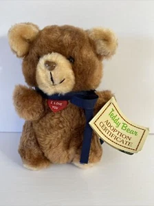 Vintage 1983 Russ Teddy Bear With Adoption Certificate Plush Stuffed Toy 7 Inch - Picture 1 of 7