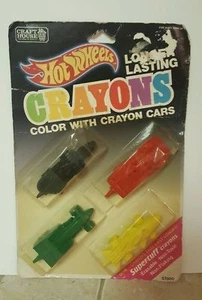 VINTAGE HOT WHEELS CRAYONS PACK OF 4 CRAYONS NIP BY CRAFT HOUSE 1989 - Picture 1 of 2