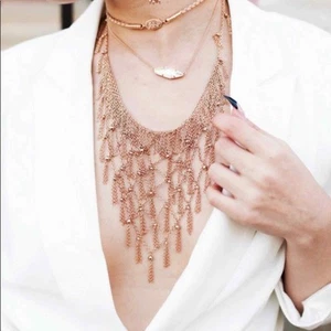 Kendra Scott stunning Georgina statement bibb chandelier necklace rose gold new - Picture 1 of 4