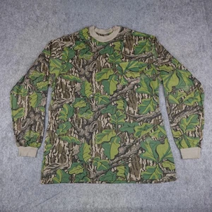 Vintage Mossy Oak Hemd Herren XL Greenleaf Camouflage Langarm Made USA 90s - Bild 1 von 11
