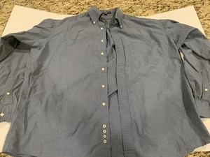Tommy Hilfiger 16.5 34-35 Mens Blue Button Down - Picture 1 of 3