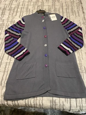 Suéter cárdigan artístico portátil Bob Mackie grande nuevo con etiquetas Foto 1 de 4