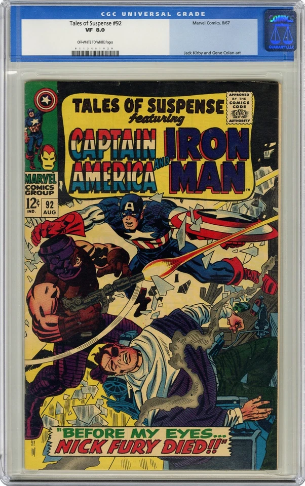 Tales of Suspense #92 (1967) CGC 8.0 - Nick Fury, Avengers apps - Image 1 of 1