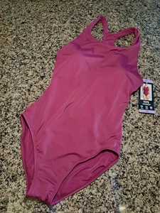 NWT TYR Women's Maroon Burgundy Red One-Piece Racerback Swimsuit X-SMALL - Picture 1 of 12