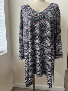 Vikki Vi Damen 3X Mehrfarbig 3/4 Arm Tunika Oberteil Neuwertig - Bild 1 von 5