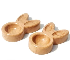 Wooden Eggs Cup Egg Holder Rabbit Eggs Cup Easter Bunny Egg Stand Decoration ... - Picture 1 of 5