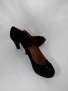 CLARKS Womens Society Ball Black Suede Bow Pumps Comfort Heels - Size: 5 - Picture 1 of 5