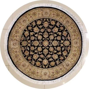 Rugstc 4x4 Senneh Pak Persian Blue Area Rug, Hand-Knotted,Floral with Wool Pile - Picture 1 of 5