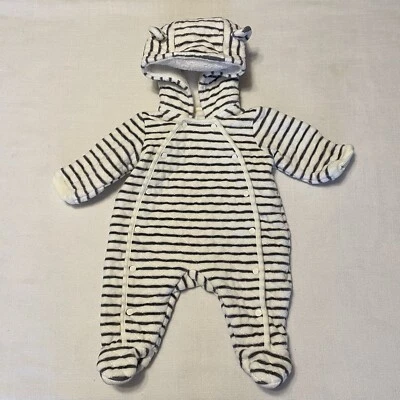 Traje de nieve Nordstrom gris y blanco a rayas para bebé - 3M - 3 meses Foto 1 de 3