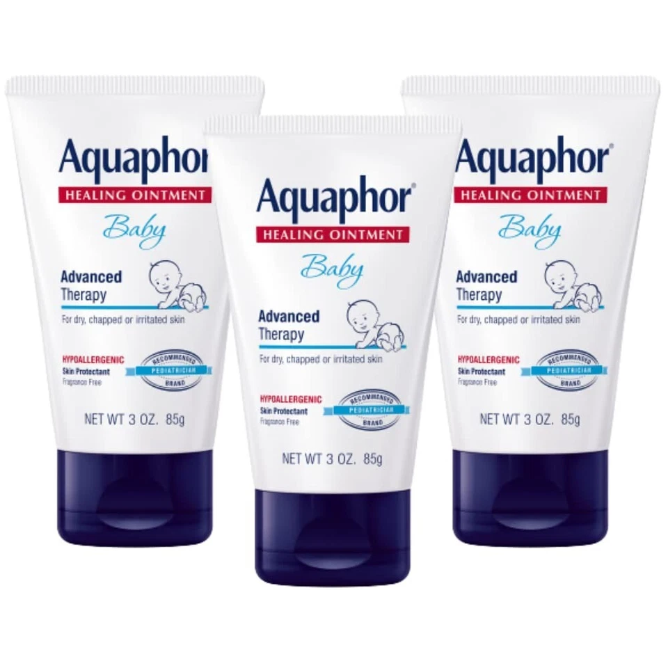 3 Pack Aquaphor Baby Healing Ointment Advanced Therapy - Diaper Rash: 3 Oz Each Foto 1 de 1