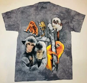 Monkey Collage Primate Jungle Baboon Grey Animal Mountain T-Shirt Cotton 3X - Picture 1 of 5