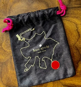 Kate Spade 18" Enamel Reversable 2014 PAINT THE TOWN RED Idiom Pendant Necklace - Picture 1 of 8