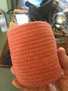 Vintage Small Key Basket w Fabric Lining, Green & Pink Floral - Picture 1 of 6