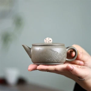 Handmade Tea Pot 160ml Real Yixing Zisha Qinghui Duan Clay Hanwa Pot 7 Holes New - Picture 1 of 24