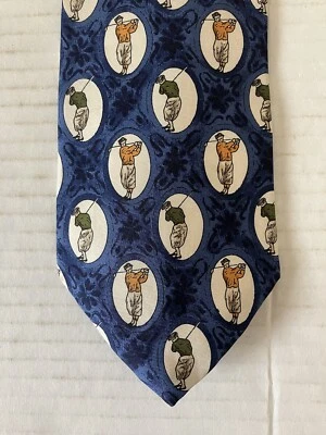 Мужской галстук Eddie Bauer галстук шелк атлас гольфисты сделано в США 57"" - Изображение 1 из 4