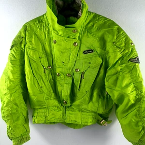 ELLESE Ski Vintage Green 80s Down Puffer Snow Winter Coat Jacket Medium - Picture 1 of 6