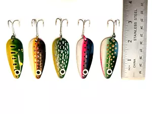 5 Custom painted fishing trolling spoons new - Picture 1 of 4