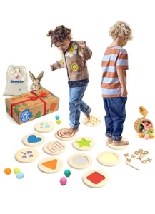 GROWGO Montessori Educational Stepping Stones for Kids - Set of 12 NIB - Picture 1 of 3