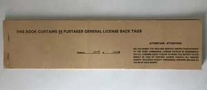 1986 Pa Pennsylvania Resident Furtaker Licenza Back Tag Book PGC Gioco Commissione - Foto 1 di 6
