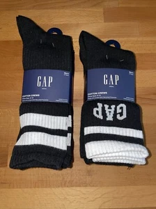 2X-Gap Cotton Crew Socks 10 Pairs Men's Shoe Size 6-12 Black/white NWT - Picture 1 of 6