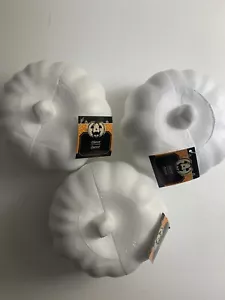 Lot 3 White Dura Foam Pumpkins 5.5” Fall Autumn Craft DIY Halloween New - Picture 1 of 9