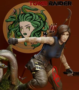 Lara Croft Sculpture (300mm)/3D Printed/Unpainted/Unassembled - Picture 1 of 15