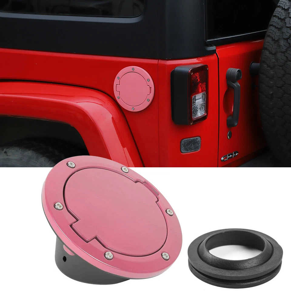 Black Fuel Tank Filler Gas Cap Door Cover Trim for Jeep Wrangler JK 2007-2017