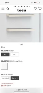 POTTERY BARN TEEN Wall-To-Wall Shelf - Picture 1 of 8