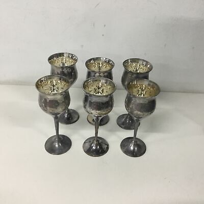 Antiques Royal India Silver Plate Universal - Silver Goblet X 6 Pcs (44) #917 • 9.99$