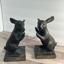 Andrea by sadek rabbit Bookends - Heavy Brass With Finish - Gorgeous!