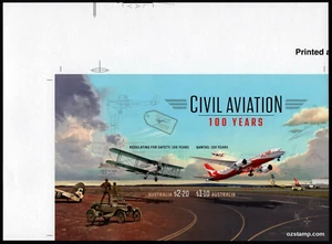 2020 Civil Aviation Imperforate Minisheet Gutter C2 QANTAS Stamps Mint Australia - Picture 1 of 1
