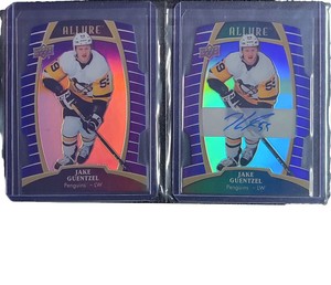 2019-20 UD Allure Purple Diamond  Base & Auto JAKE GUENTZEL Both 10/10 Penguins