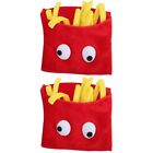  2 Pieces Cloth French Fries Hat Cosplay Outfits Crazy Hats for Kids