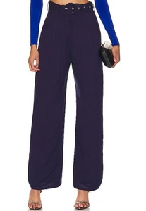 MORE TO COME || Eliza Wide Leg Belted Pant in Navy - SZ XXS ✨NWT✨ - Picture 1 of 8
