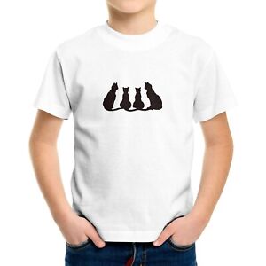 Cats Kitty Silhouette Toddler Kids Youth T-Shirt Graphic Kitten Cat Lover Gift