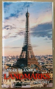 2026-2027 Landmarks 2 años planificador de bolsillo calendario suave hermoso mundo - Imagen 1 de 3