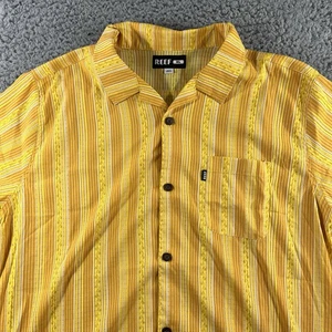 REEF BRAND SHIRT MENS XL YELLOW PETERS CAMP NYLON FISHING HIKING BUTTON OUTDOORS - Picture 1 of 9
